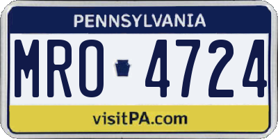 PA license plate MRO4724