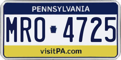 PA license plate MRO4725