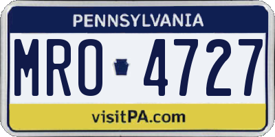 PA license plate MRO4727