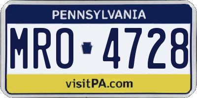 PA license plate MRO4728