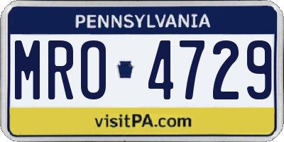 PA license plate MRO4729