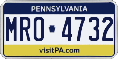 PA license plate MRO4732