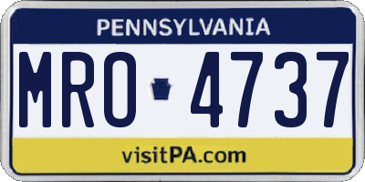 PA license plate MRO4737