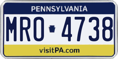 PA license plate MRO4738