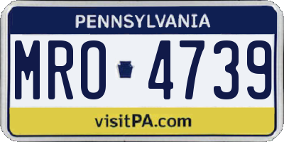 PA license plate MRO4739