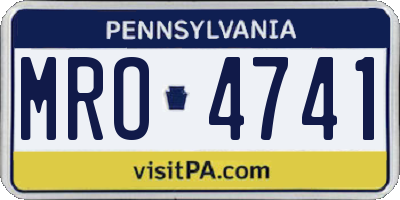 PA license plate MRO4741
