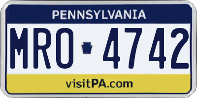 PA license plate MRO4742