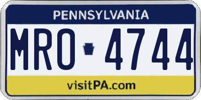 PA license plate MRO4744