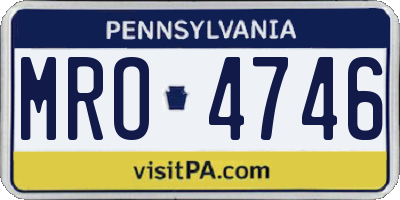 PA license plate MRO4746