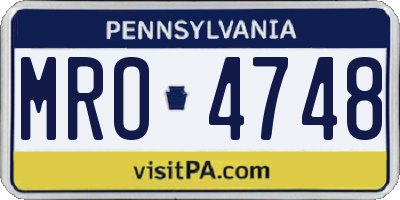 PA license plate MRO4748