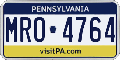 PA license plate MRO4764