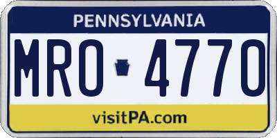 PA license plate MRO4770