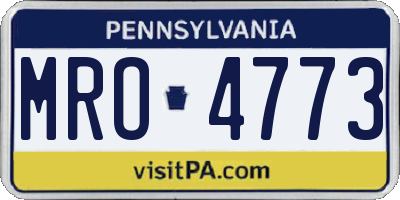 PA license plate MRO4773