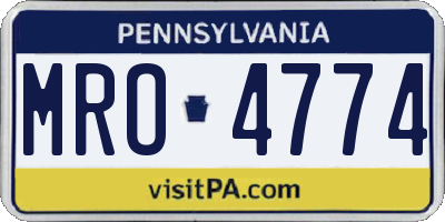 PA license plate MRO4774