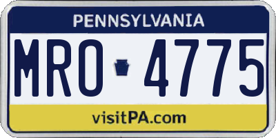 PA license plate MRO4775