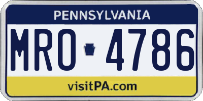 PA license plate MRO4786