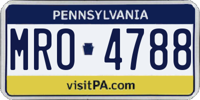 PA license plate MRO4788