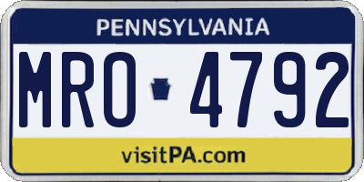 PA license plate MRO4792