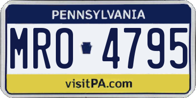 PA license plate MRO4795