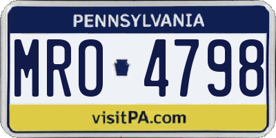 PA license plate MRO4798