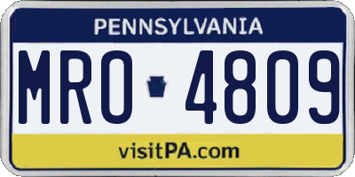 PA license plate MRO4809