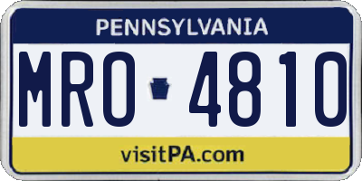 PA license plate MRO4810