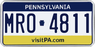 PA license plate MRO4811