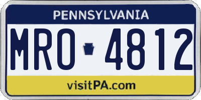 PA license plate MRO4812