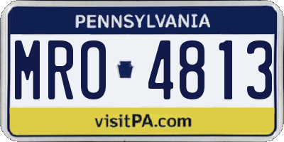 PA license plate MRO4813