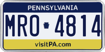 PA license plate MRO4814