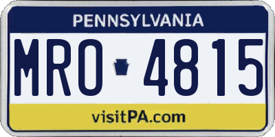 PA license plate MRO4815