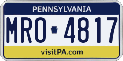 PA license plate MRO4817
