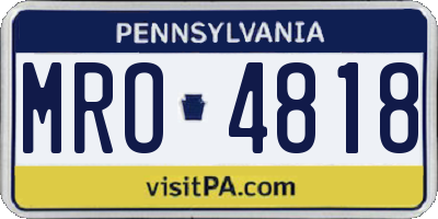 PA license plate MRO4818