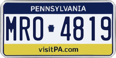PA license plate MRO4819