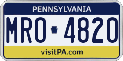 PA license plate MRO4820