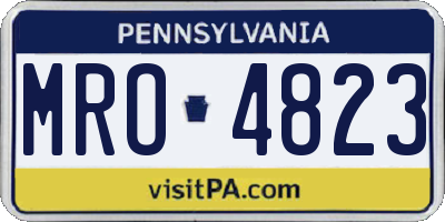 PA license plate MRO4823