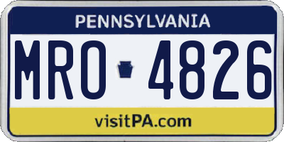 PA license plate MRO4826