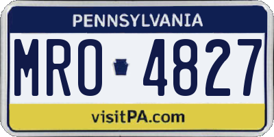 PA license plate MRO4827