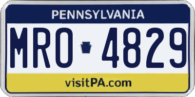 PA license plate MRO4829