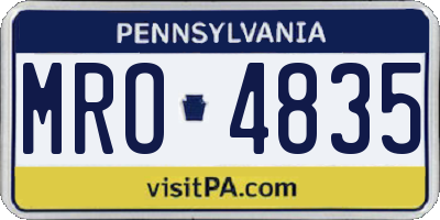 PA license plate MRO4835