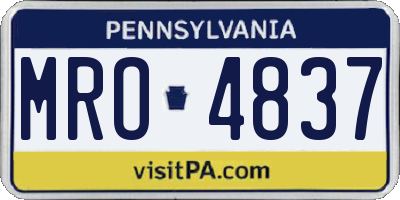 PA license plate MRO4837