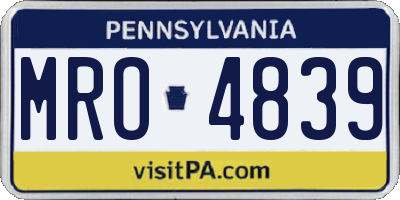PA license plate MRO4839