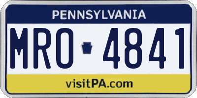 PA license plate MRO4841