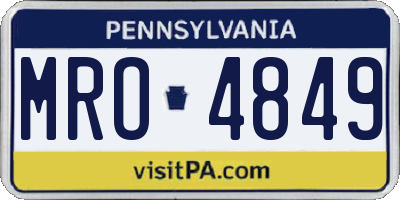 PA license plate MRO4849