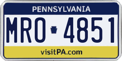 PA license plate MRO4851
