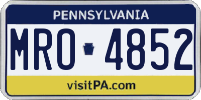 PA license plate MRO4852