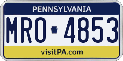 PA license plate MRO4853