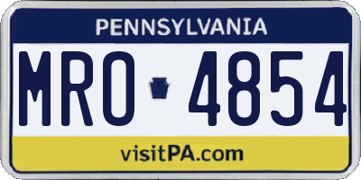 PA license plate MRO4854