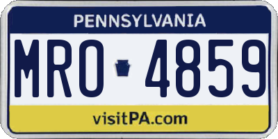 PA license plate MRO4859