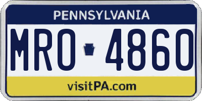 PA license plate MRO4860